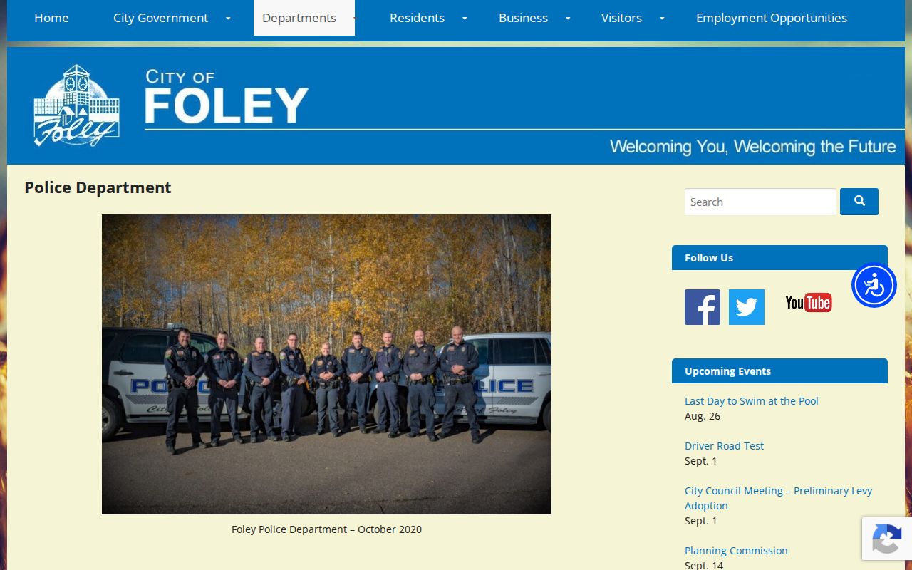 Foley Police Department Benton County arrest-record source information