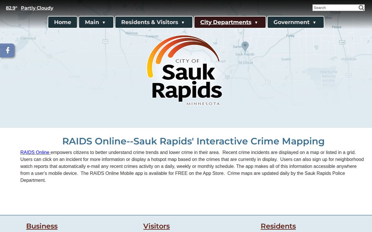Benton County Sauk Rapids Police RAIDS Online incident record source